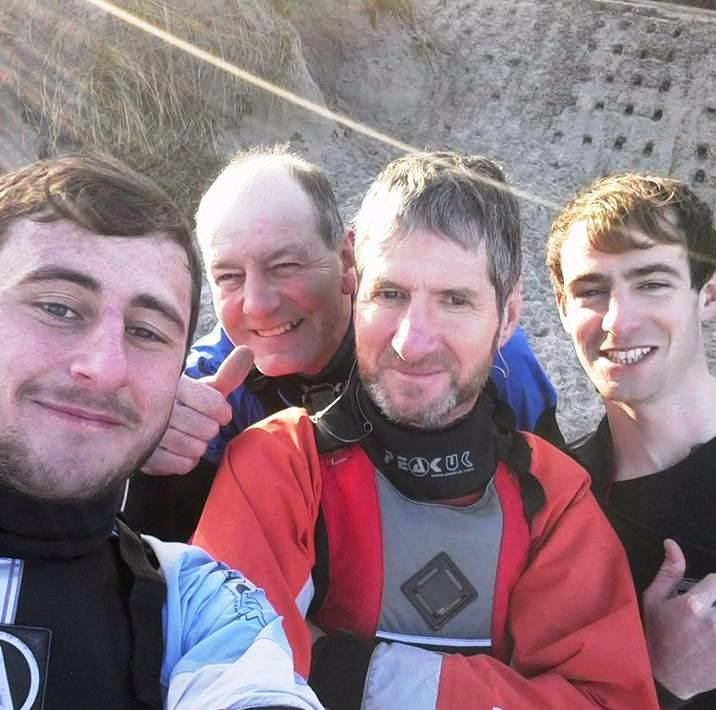 James Denis Kieran with fellow surfkayaker Conor O'D